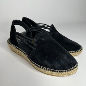 Toni Pons Black Leather Espadrilles EU 35 US 5 Origins Noelia Slingback Women